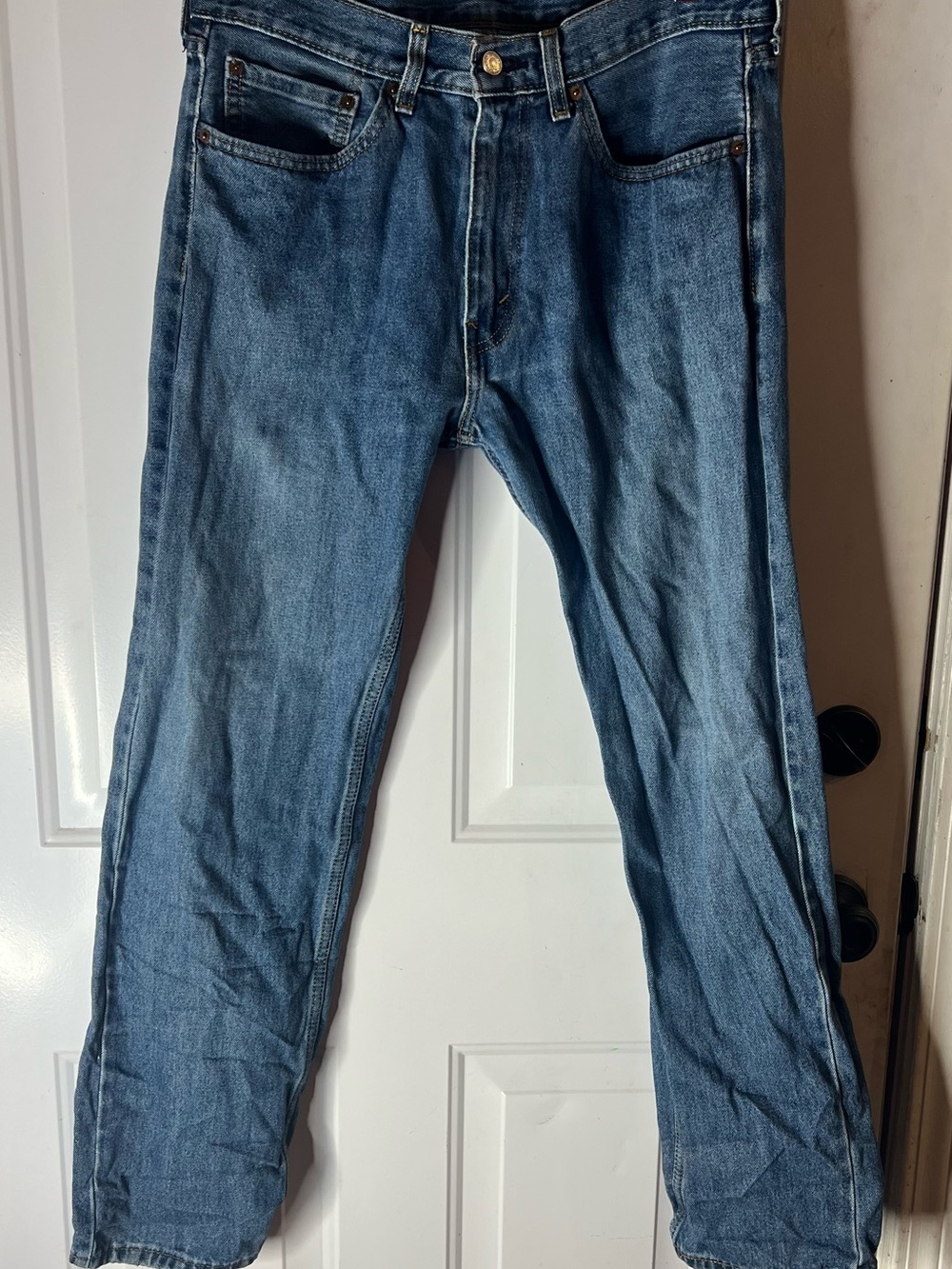 Levi's Men's 505 Blue Jeans W34 L32 Straight Leg 100% Cotton Denim Levis Denim